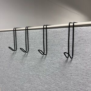 Black Metal Cubicle Wall Hooks